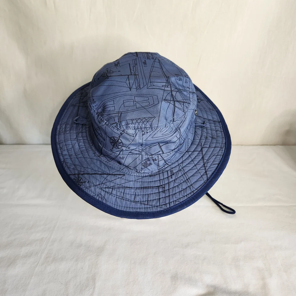 Vineyard Vines Sun Hat Boat Print Blue SM New Beachy Resort - Picture 3 of 8